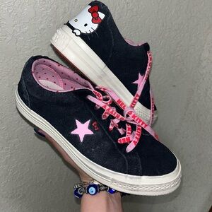 Converse One Star x Hello Kitty Sneakers – Black/Pink – Women’s 7.5 / Men’s 5.5